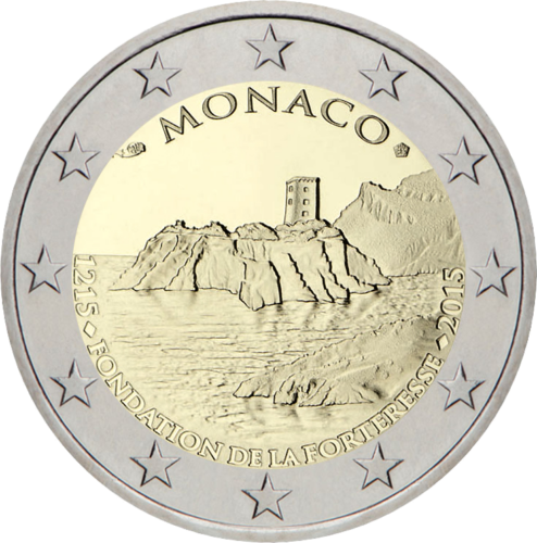 2015 Monaco First castle 2 euro coin Florinus.lv