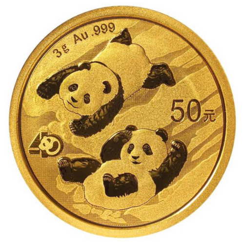 3 g. Panda 2022 China 50 yuan gold coin Florinus.lv