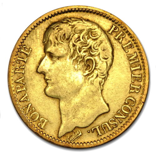 40 Franks Napoleon Bonaparte 1802 1803 French Republic Gold Coin