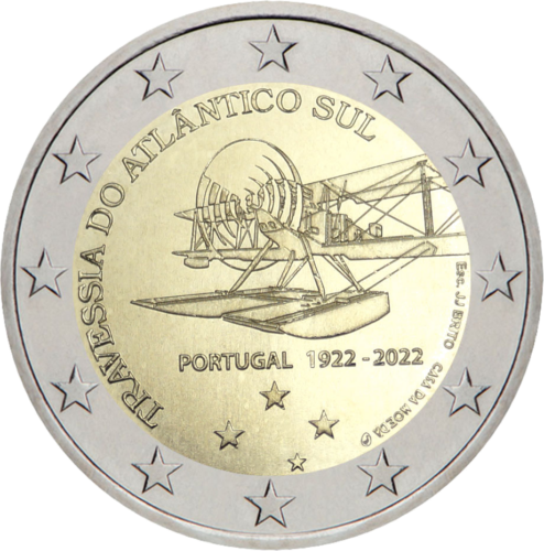 2022 Portugal First Transatlantic Flight 2 euro coin! 