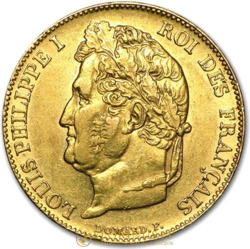 20 Franks Gold Coin Louis Philippe I (with Laurel), Kingdom Of France 