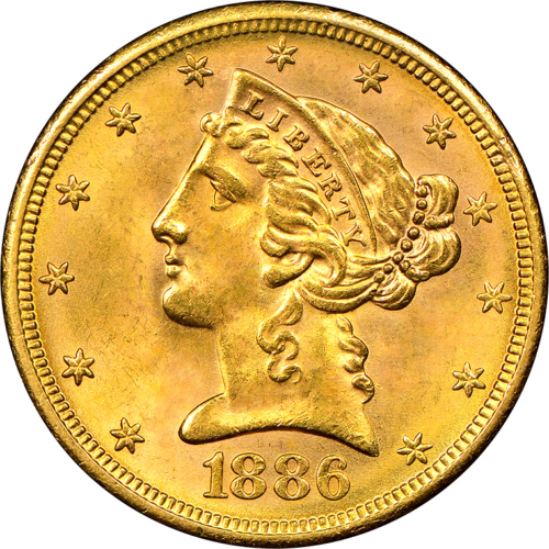 5 dollars Half Eagle Liberty head 1866 1908 gold coin USA