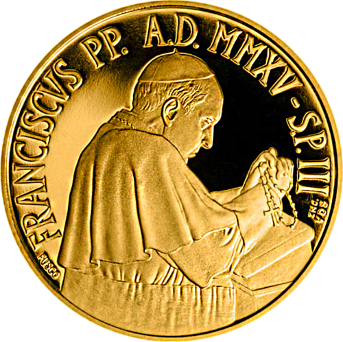 50 euros Pope Francis 2015 Vatican Gold coin Florinus.lv